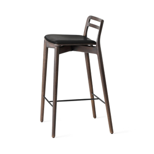 BaSt-0022, Hovering veneer seats Kitchen counter stools, Oiled solid white wax wood and stainless steel