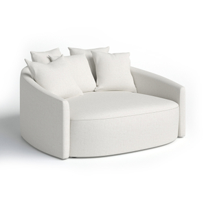 SOFA-0019, 62'' U shape Upholstered Loveseat , Solid wood frame & High density foam 
