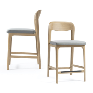 BaSt-0026, Wide back armless Counter Stool, Dried solid wood frame and high density sponge