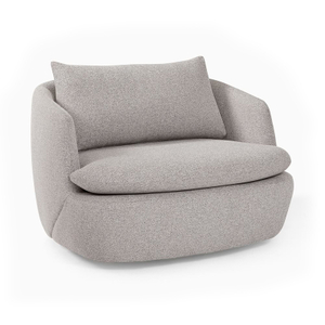 LeCh-0001 , Crescent drum Oversized Swivel Chair ,the seat cushion is flippable