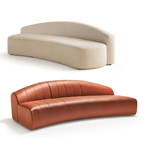 SOFA-0006, Crescent-shaped sofa, Dry solid wood frame and high density sponge