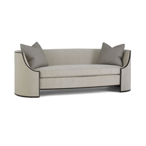 SOFA-0005, Wood frame sofa with curved back, Dried solid wood & high density sponge