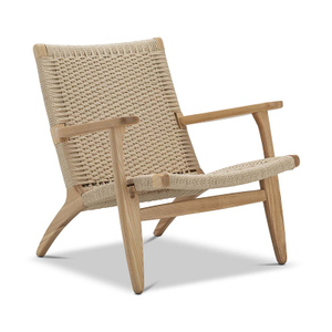 LeCh-0005 , Woven Rope solo sofa chair , Solid Ashwood Frame, Handwoven Rattan Paper Cord Seat and Backres