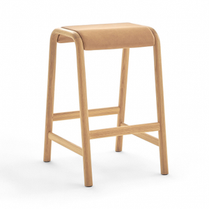BaSt-0018, The smooth arches high stool, Engineering solid wood frame & a fabric or leather upholstered